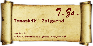 Tamaskó Zsigmond névjegykártya