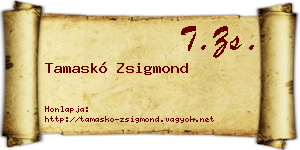 Tamaskó Zsigmond névjegykártya